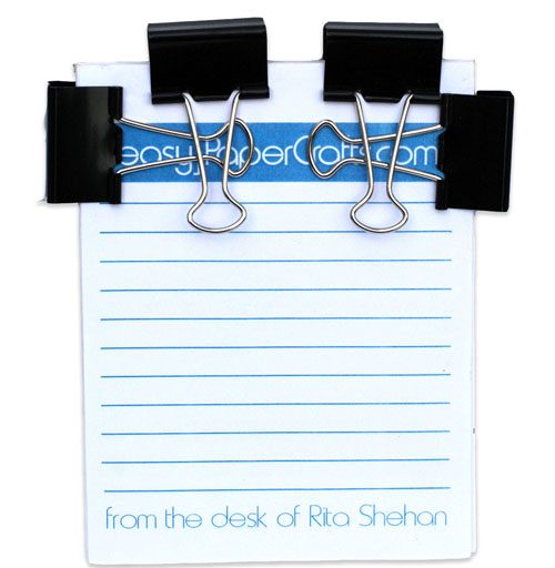 binder clips on notepad